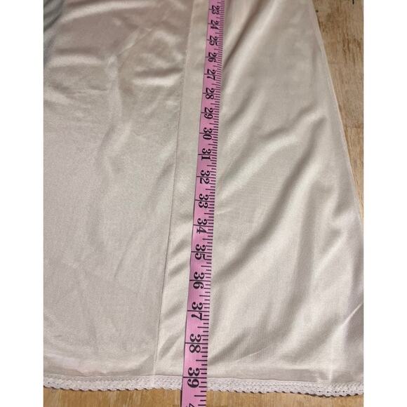 Vintage Belle Fleur Pin Up Semi Sheer Slip Dress Sz M Cream Grunge Retro Indie - Picture 8 of 8